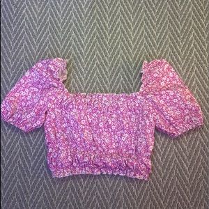pink crop top